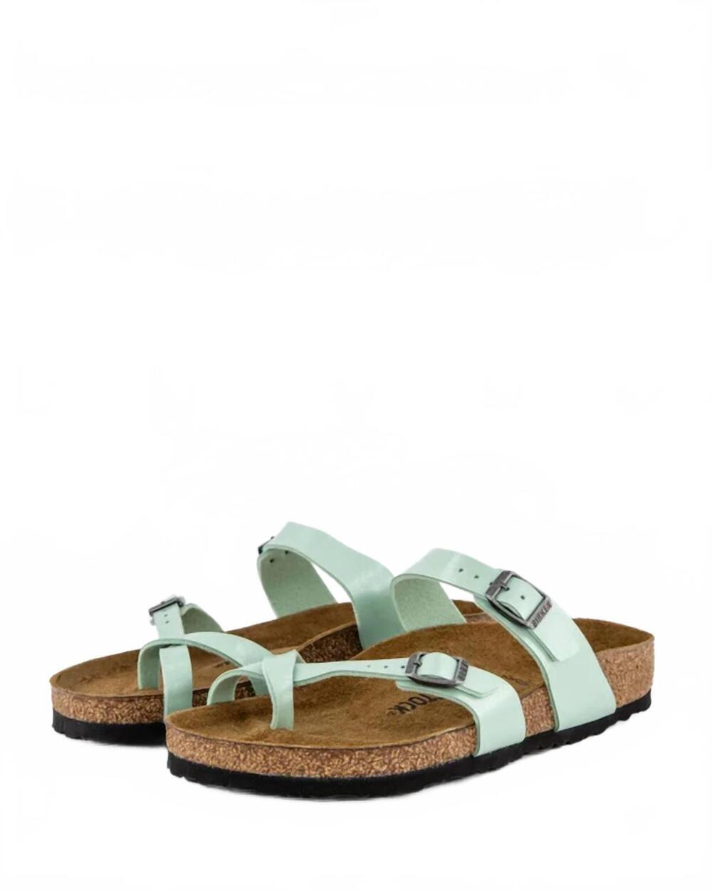 NEW BIRKENSTOCK unisex mayari birko-flor sandal in graceful matcha